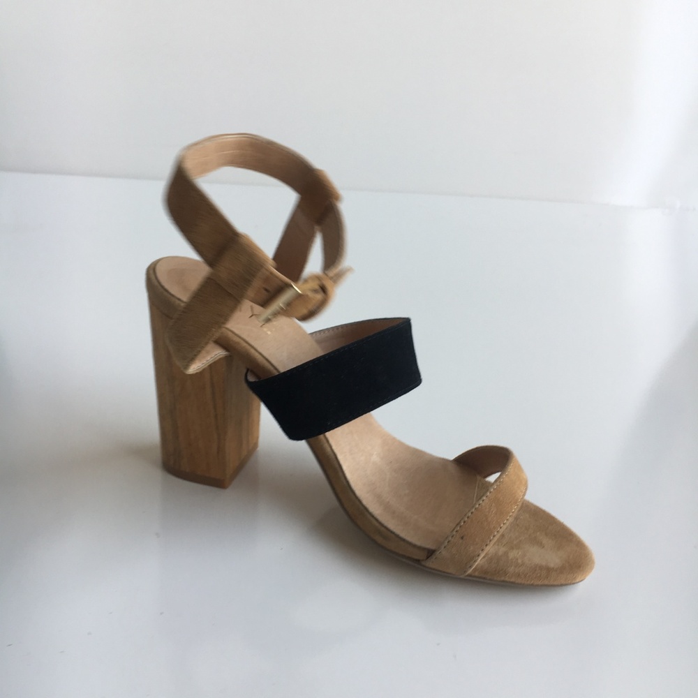 RAYE Lana Block Heel Suede Ankle Strap Sandal